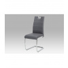 Autronic jedálenská stoličky ekokoža šedá, biele prešitie/nohy kov, chróm HC-481 GREY HC-481 GREY