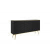 ArtPS Komoda BIJOU K-160 MDF | čierna / zlaté nohy ArtPS Komoda BIJOU K-160 MDF | čierna / zlaté nohy