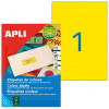 Etikety farebné 210x297mm APLI A4 100 hárkov žlté Etikety farebné 210x297mm APLI A4 100 hárkov žlté