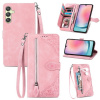 Peňaženkové kožené puzdro Zipper na Samsung Galaxy A25 5G - Ružová Peňaženkové kožené puzdro Zipper na Samsung Galaxy A25 5G - Ružová