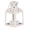 Autronic BONTEC Lucerna mini - kovová, strieška s hviezdami, biela Farba: Biela Autronic BONTEC Lucerna mini - kovová, strieška s hviezdami, biela Farba: Biela