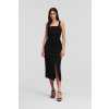 ŠATY KARL LAGERFELD GATHERED STRETCH DRESS BLACK ŠATY KARL LAGERFELD GATHERED STRETCH DRESS BLACK