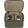 Cestovná kazeta na hodinky Stackers Pebble 2 priehradky olivová Cestovná kazeta na hodinky Stackers Pebble 2 priehradky olivová