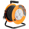 Kábel Strend Pro CR038, predlžovací, L-30 m, 4x zásuvka, IP44, čierna guma, na bubne Kábel Strend Pro CR038, predlžovací, L-30 m, 4x zásuvka, IP44, čierna guma, na bubne
