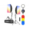 Neewer Foto Lampa Studio 2x RGB Softbox Světlo na Baterie + 2x Stativ + 2x LED Žárovka Varianta: 48 W Neewer Foto Lampa Studio 2x RGB Softbox Světlo na Baterie + 2x Stativ + 2x LED Žárovka Varianta: 48 W