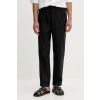 Calvin Klein nohavice straight pánske s ľanom LV04LF619G čierna M Calvin Klein nohavice straight pánske s ľanom LV04LF619G čierna M