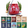 Zimná štartovacia sada Yerba Mate: tekvica, bombilla, 10 x 50g Zimná štartovacia sada Yerba Mate: tekvica, bombilla, 10 x 50g