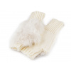Dámske / dievčenské pletené rukavice bezprsté s kožušinou krémová svetlá 1pár Dámske / dievčenské pletené rukavice bezprsté s kožušinou krémová svetlá 1pár