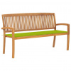 Stohovatelná zahradní lavice s poduškou 159 cm masivní teak 3063317 Stohovatelná zahradní lavice s poduškou 159 cm masivní teak 3063317