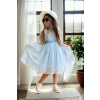 N8712 Dewberry Princess Model Girls Dress with Hat & Lace-BLUE šedá S dewberry 2465430631640 N8712 Dewberry Princess Model Girls Dress with Hat & Lace-BLUE šedá S dewberry 2465430631640