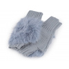 Dámske / dievčenské pletené rukavice bezprsté s kožušinou modrá svetlá 1pár Dámske / dievčenské pletené rukavice bezprsté s kožušinou modrá svetlá 1pár