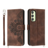 Peňaženkové kožené puzdro Flowers Embossed na Samsung Galaxy A25 5G - Hnedá Peňaženkové kožené puzdro Flowers Embossed na Samsung Galaxy A25 5G - Hnedá