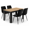 Textilomanie Jedálenský set 1 + 4, stôl MADO 120x80 cm čierna/dub artisan + čierna zamatová stolička LAVA s čiernymi nohami Textilomanie Jedálenský set 1 + 4, stôl MADO 120x80 cm čierna/dub artisan + čierna zamatová stolička LAVA s čiernymi nohami