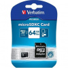 VERBATIM Premium U1 Micro SecureDigital SDXC 64GB+ adaptér 44084 VERBATIM Premium U1 Micro SecureDigital SDXC 64GB+ adaptér 44084