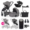 Petite&Mars Set Kočík 4v1 Icon Dove Grey XXL AIR + CBX By Cybex Aton B2 I-size Petite&Mars Set Kočík 4v1 Icon Dove Grey XXL AIR + CBX By Cybex Aton B2 I-size