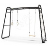 Multifunkčné fitness centrum GetSet Monkeybar MB210 Black Exit Toys rozšíriteľné s gymnastickými kruhmi hojdačkou a sieťou na šplhanie Multifunkčné fitness centrum GetSet Monkeybar MB210 Black Exit Toys rozšíriteľné s gymnastickými kruhmi hojdačkou a sieťou na šplhanie