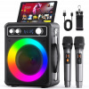 WOWSTAR karaoke set Bluetooth reproduktor dva mikrofóny svetlá na párty WOWSTAR karaoke set Bluetooth reproduktor dva mikrofóny svetlá na párty