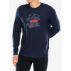 Mikina bez kapucne Smartwool Snowcat Graphic Long Sleeve Graphic Tee - deep navy Mikina bez kapucne Smartwool Snowcat Graphic Long Sleeve Graphic Tee - deep navy