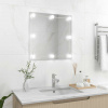zahrada-XL Nástenné zrkadlo s LED svetlami štvorcové sklo 3078638 zahrada-XL Nástenné zrkadlo s LED svetlami štvorcové sklo 3078638