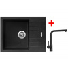Sinks PERFECTO 650 Granblack + Elka čierná matná Sinks PERFECTO 650 Granblack + Elka čierná matná