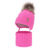Agbo Detský zimný komplet čiapka s brmbolcom a nákrčník Primula Farba: Ružová, Veľkosť: 44-46 Agbo Detský zimný komplet čiapka s brmbolcom a nákrčník Primula Farba: Ružová, Veľkosť: 44-46