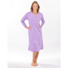 Dámska nočná košieľka, dlhý rukáv - sacharóza levandulová, XXL Dámska nočná košieľka, dlhý rukáv - sacharóza levandulová, XXL