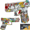 PIŠTOĽ NA GÉLOVÉ VODNÉ GULIČKY GUMOVÉ 6MM ŠÍPKY 4v1 GRAFITI GLOCK PIŠTOĽ NA GÉLOVÉ VODNÉ GULIČKY GUMOVÉ 6MM ŠÍPKY 4v1 GRAFITI GLOCK