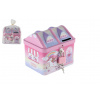 Pokladnička domček jednorožec plechová so zámkom 11x9cm ružová v sáčku Pokladnička domček jednorožec plechová so zámkom 11x9cm ružová v sáčku