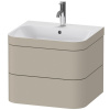 DURAVIT Happy D.2 Plus c-bonded závesná skrinka s nábytkovým umývadlom s otvorom, 2 zásuvky, 575 x 490 x 480 mm, taupe matná lakovaná, HP4635O6060 DURAVIT Happy D.2 Plus c-bonded závesná skrinka s nábytkovým umývadlom s otvorom, 2 zásuvky, 575 x 490 x 480 mm, taupe matná lakovaná, HP4635O6060