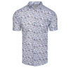 Pánska košeľa so vzorom s krátkym rukávom biela Dstreet KX1075 Pánska košeľa so vzorom s krátkym rukávom biela Dstreet KX1075