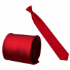 Chlapčenská a pánska červená hladká kravata pánska + detská kravata