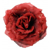 Vianočná ozdoba Kvet ruže, červená s trblietkami Vianočná ozdoba Kvet ruže, červená s trblietkami