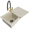 Mexen Cesar žulový drez s 1 komorou a odkvapkávačom a kuchynskou batériou Duo, béžový - 6514-69-671701-57-B Mexen Cesar žulový drez s 1 komorou a odkvapkávačom a kuchynskou batériou Duo, béžový - 6514-69-671701-57-B