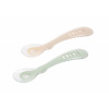 Beaba Lyžičky silikónové 2 ks s puzdrom Clay / Miestami Green Beaba Lyžičky silikónové 2 ks s puzdrom Clay / Miestami Green