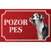 Nemecká doga - Kovová tabuľka POZOR PES Nemecká doga - Kovová tabuľka POZOR PES