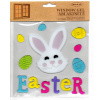 Dekoratívne želé nálepky na okno - hlava zajačika a nápis EASTER Dekoratívne želé nálepky na okno - hlava zajačika a nápis EASTER