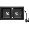 Deante Zorba, granitový drez 780x435x180 mm B/O + priestorovo úsporný sifón, 2-komorový + Nemezja batéria, grafitová, ZQZA2203 Deante Zorba, granitový drez 780x435x180 mm B/O + priestorovo úsporný sifón, 2-komorový + Nemezja batéria, grafitová, ZQZA2203