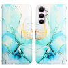 Peňaženkové kožené puzdro Marble Pattern na Galaxy A55 5G - Zelená Peňaženkové kožené puzdro Marble Pattern na Galaxy A55 5G - Zelená