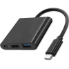 Qoltec USB-C adaptér 3v1 – HDMI 4K, USB 3.0, USB-C PD 100W, 0.2 m, čierny Qoltec USB-C adaptér 3v1 – HDMI 4K, USB 3.0, USB-C PD 100W, 0.2 m, čierny