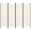 vidaXL Paraván so 4 panelmi, krémovo biely 200x180 cm