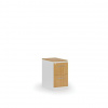 Kovová zásuvková kartotéka PRIMO s drevenými čelami A4, 2 zásuvky, biela/buk