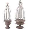 Kovová dekorácia kvetináča s klietkou v sivej patine malý 21 x 21 x 48 cm 39457 Kovová dekorácia kvetináča s klietkou v sivej patine malý 21 x 21 x 48 cm 39457