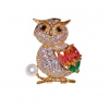 B-TOP Jemná pozlátená brošňa Sova so zirkónmi B-TOP Jemná pozlátená brošňa Sova so zirkónmi