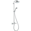 HANSGROHE Croma Showerpipe nástenný sprchový systém s termostatom, horná sprcha 1jet priemer 220 mm, ručná sprcha 4jet, chróm, 27185000