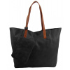 Veľká čierna shopper dámska taška s crossbody vo vnútri Veľká čierna shopper dámska taška s crossbody vo vnútri