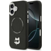 Karl Lagerfeld kožené puzdro Choupette Pin MagSafe iPhone 17 čierne Karl Lagerfeld kožené puzdro Choupette Pin MagSafe iPhone 17 čierne