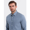Ombre Men's SLIM FIT shirt in decorative fabric with pocket - blue OM-SHCS modrá M Ombre 5902228967910 Ombre Men's SLIM FIT shirt in decorative fabric with pocket - blue OM-SHCS modrá M Ombre 5902228967910