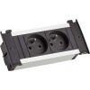 KAPSA 2xUTE 230V, 2m kábel 1.5mm², vidlica CEE7/7, hliník, čierna, veľkosť XS KAPSA 2xUTE 230V, 2m kábel 1.5mm², vidlica CEE7/7, hliník, čierna, veľkosť XS
