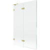 Mexen Lunar L, 2-krídlová vaňová zástena ľavá 110 x 150 cm, číre sklo, zlatá matná, 897L-110-100-55-00-L Mexen Lunar L, 2-krídlová vaňová zástena ľavá 110 x 150 cm, číre sklo, zlatá matná, 897L-110-100-55-00-L