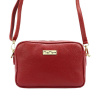 Červená kožená kabelka MiaMore 01-027 DOLLARO cez rameno z prírodnej kože Červená kožená kabelka MiaMore 01-027 DOLLARO cez rameno z prírodnej kože